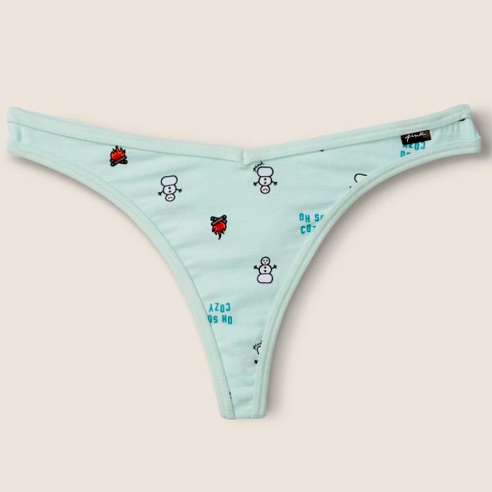 Victoria’s Secret Pink Snowman Thong NWT ⛄️